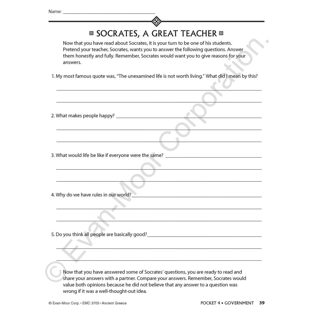 History Pockets: Ancient Greece Workbook Grades 4-6