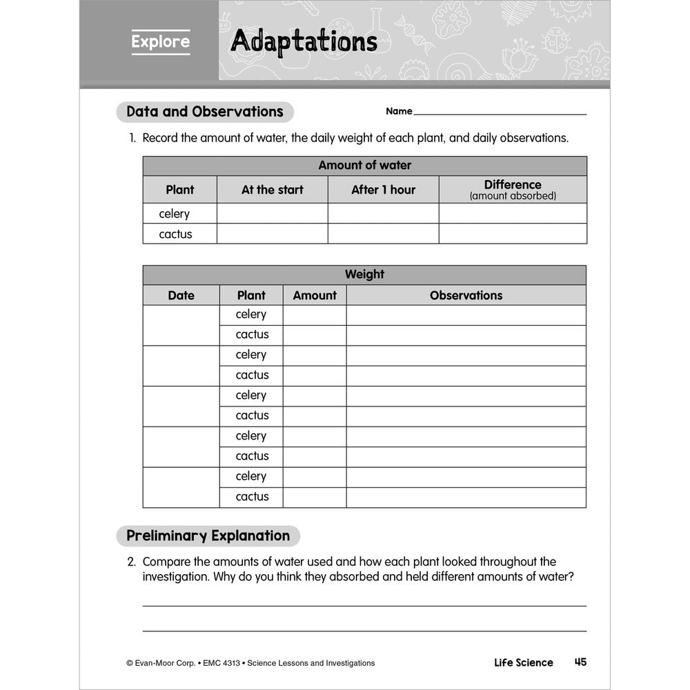 Science Lessons & Investigations Workbook, Grade 3