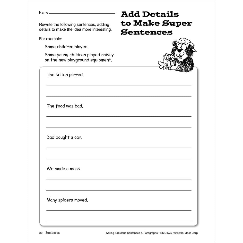 Writing Fabulous Sentences & Paragraphs, Grades 4-6