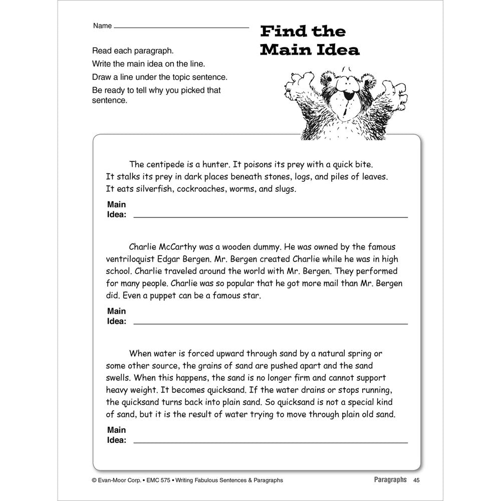 Writing Fabulous Sentences & Paragraphs, Grades 4-6