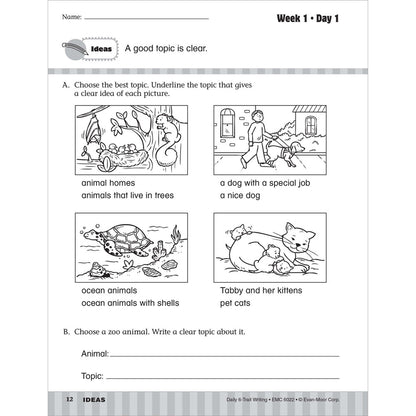 Daily 6-Trait Writing, Workbook, Grade 2