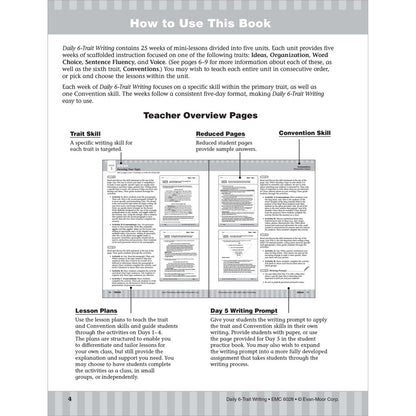 Daily 6-Trait Writing Workbook, Grade 8