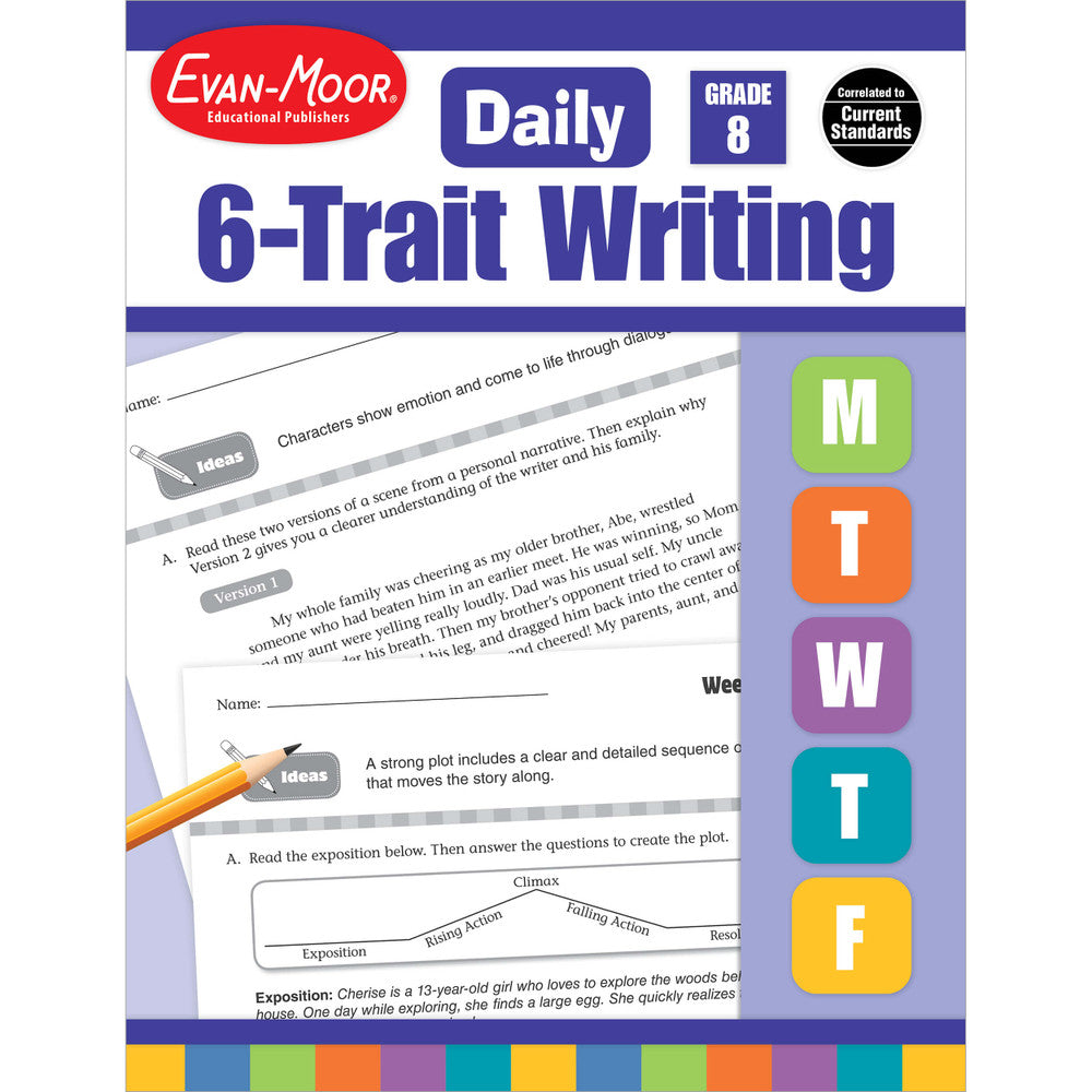 Daily 6-Trait Writing Workbook, Grade 8