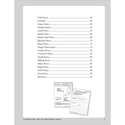 Poetry Patterns & Themes Workbook Grades 3-6