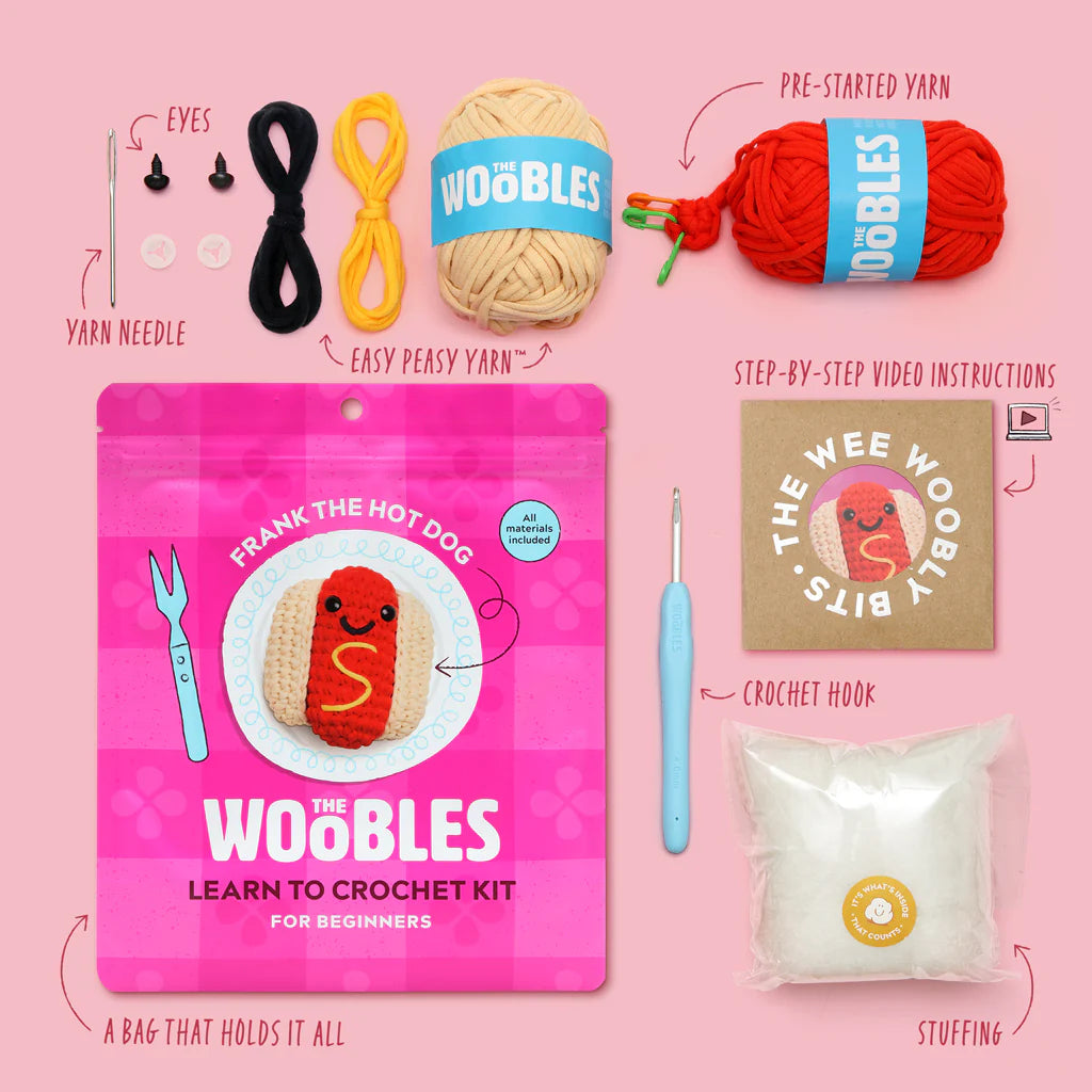 Woobles: Frank the Hot Dog Crochet Kit