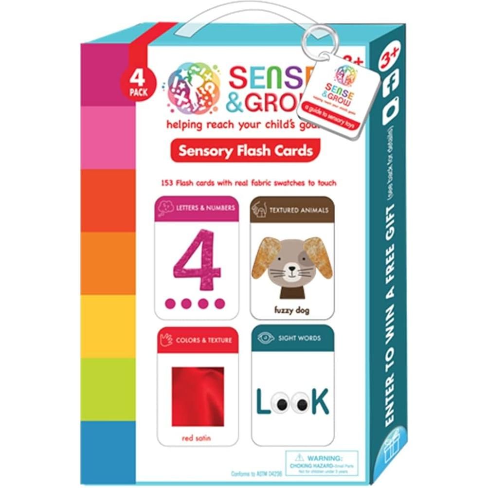 Sense & Grow: Sensory Flash Cards - Educational Flash Cards - Preschool Learning Cards for Ages 3 Years