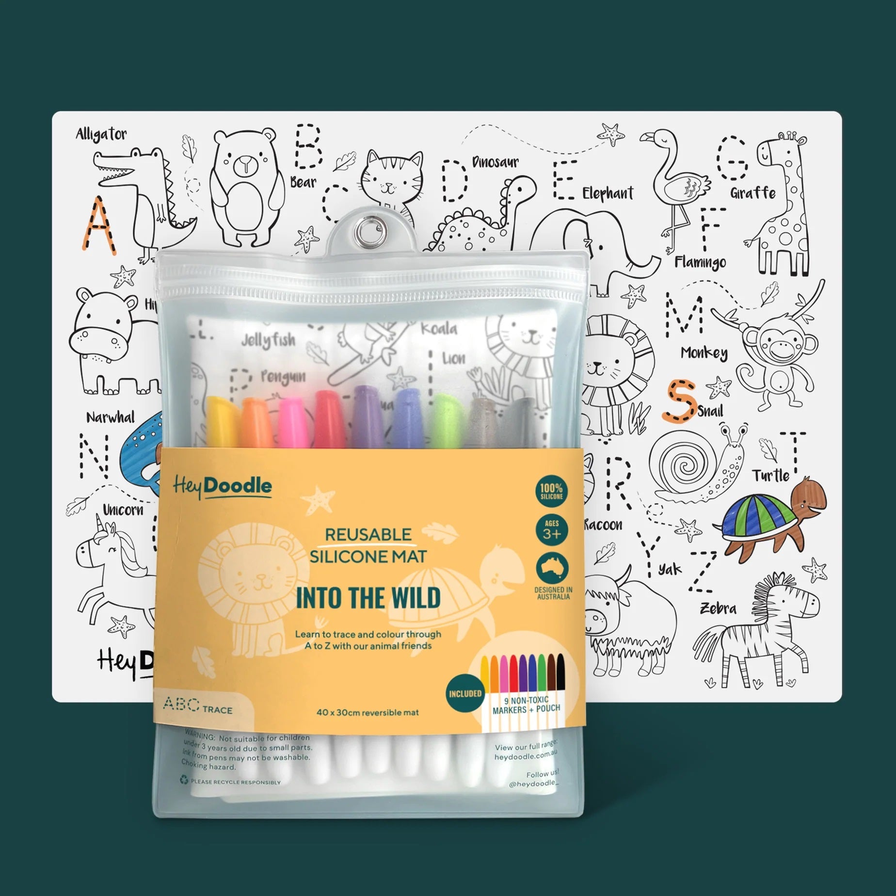 Hey Doodle Into the Wild Classic Coloring & Doodle Mat