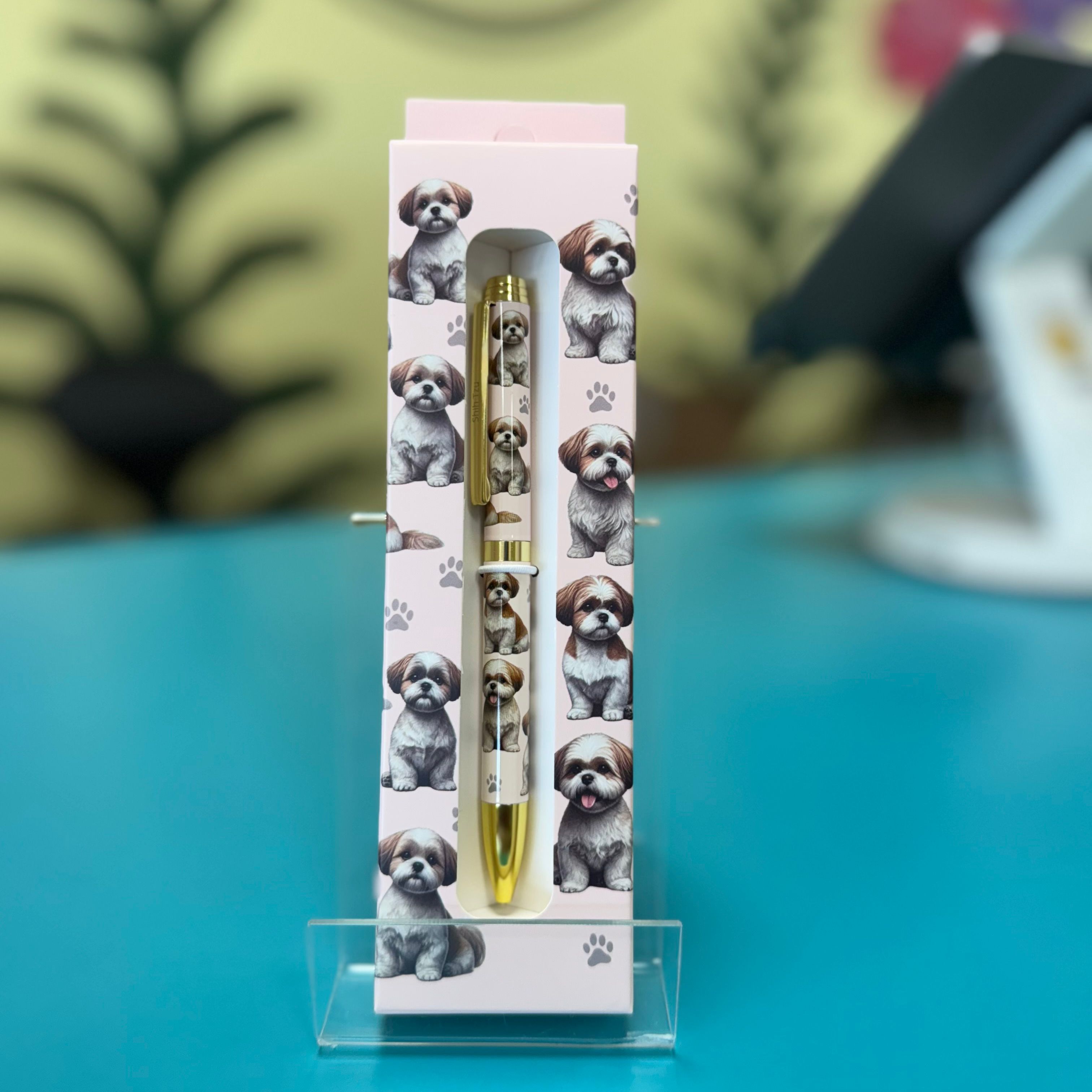 E&S Pets Ballpoint Pen: Shih Tzu, Tan & White