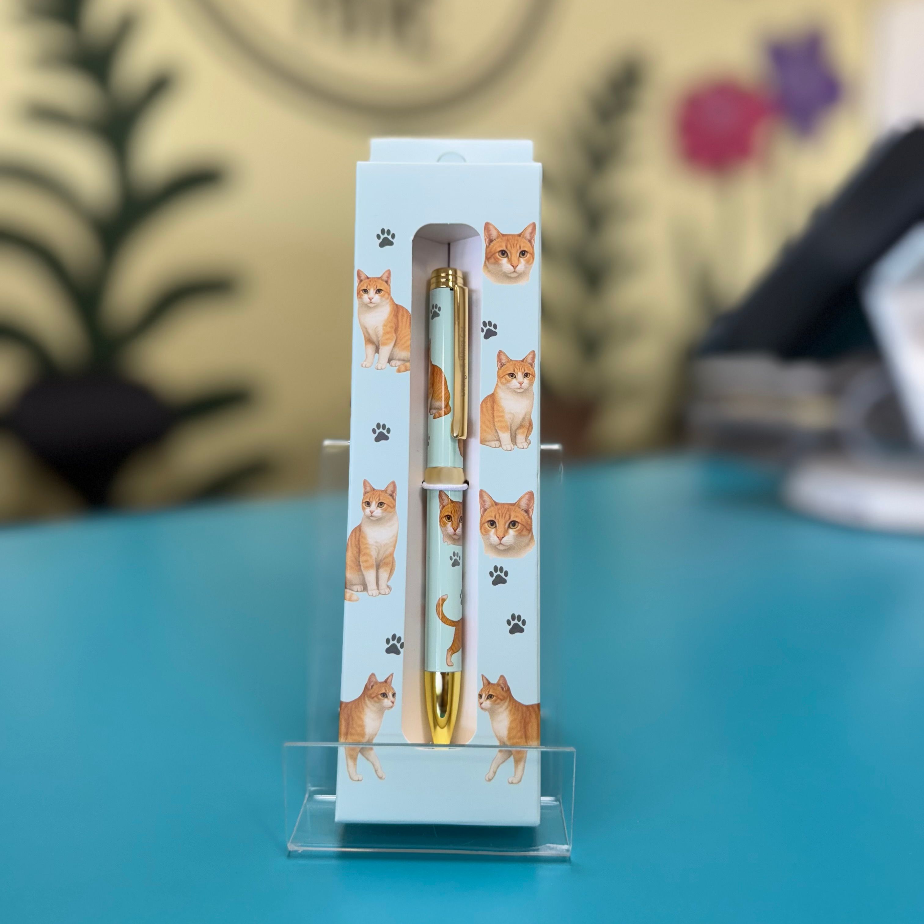 E&S Pets Ballpoint Pen: Orange & White Cat