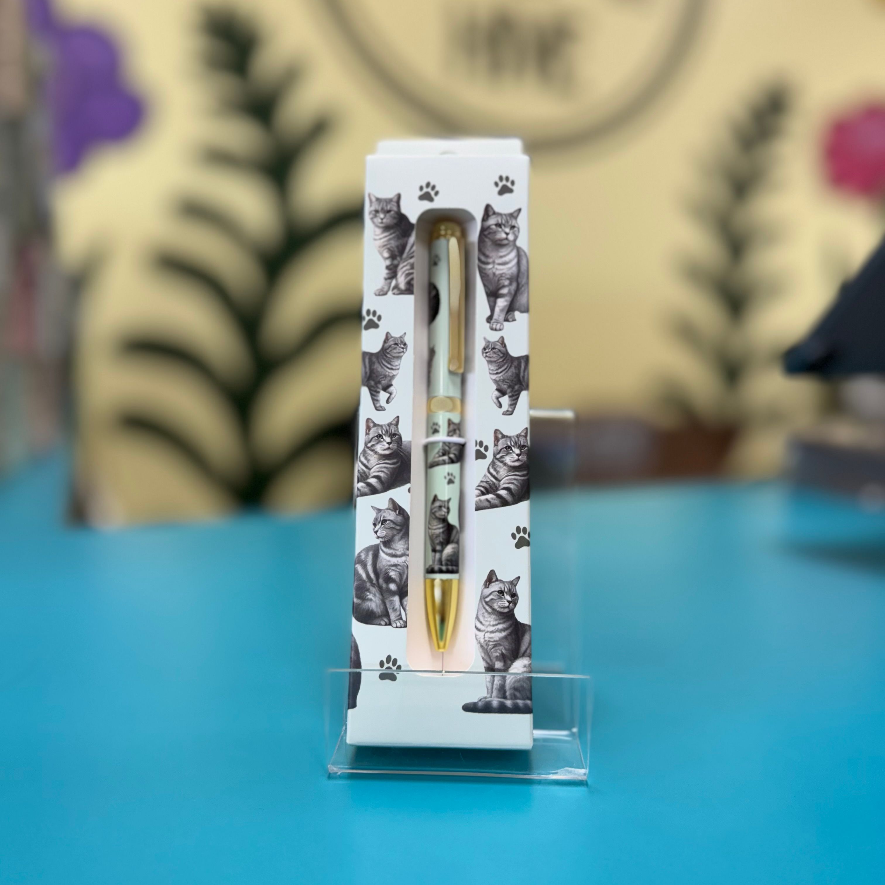 E&S Pets Ballpoint Pen: Tabby Sliver Cat