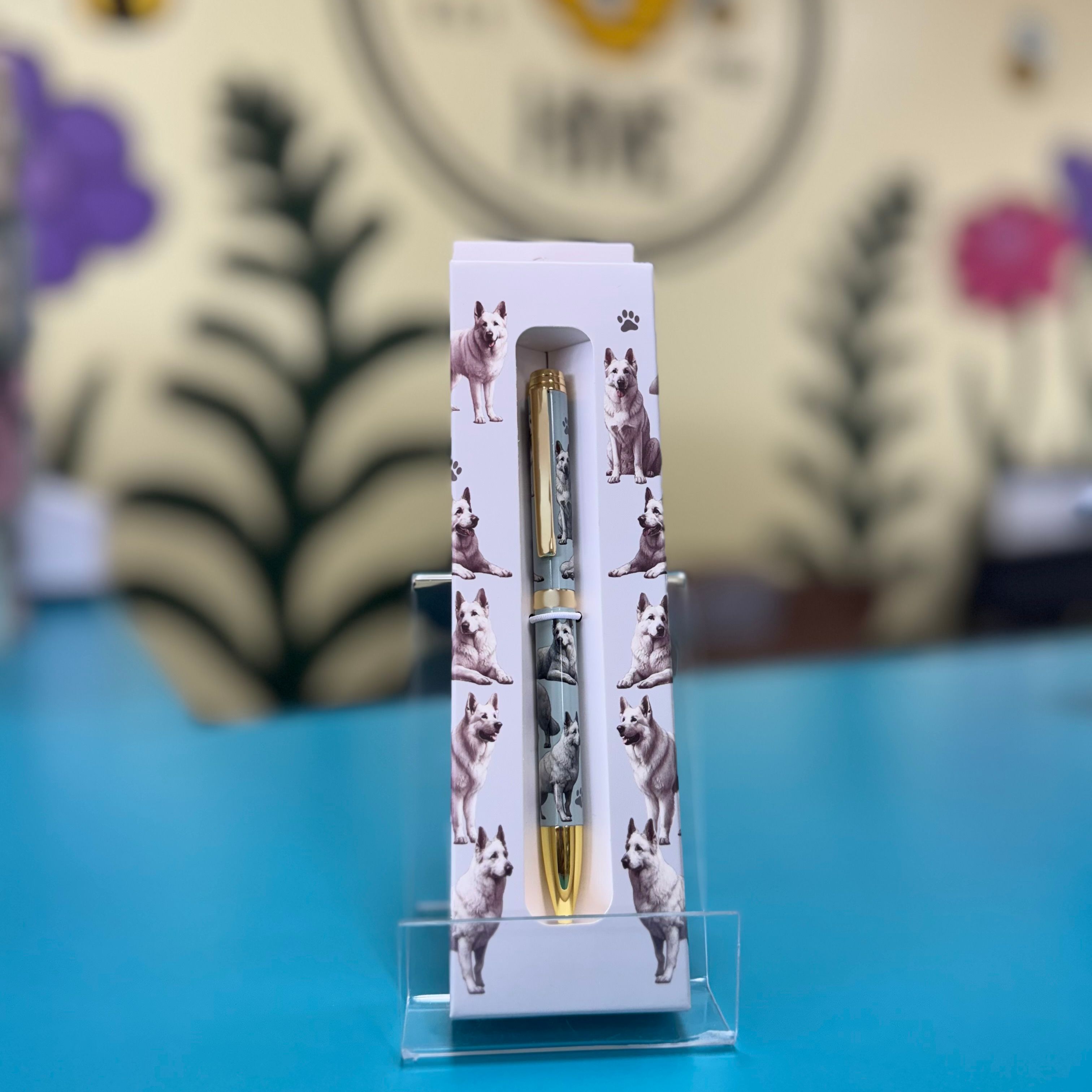 E & S Ballpoint Pens: German Shepard White