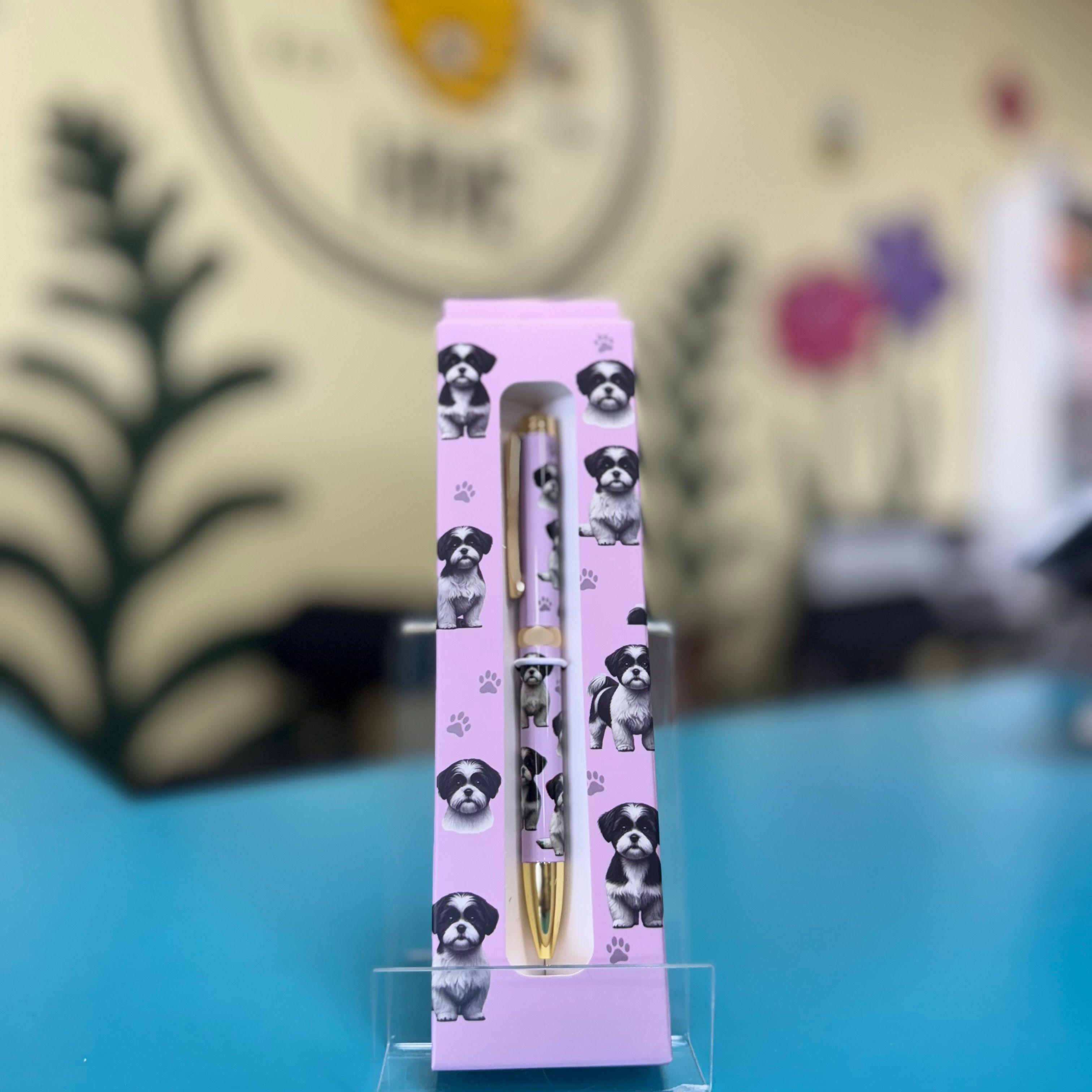 E&S Pets Ballpoint Pen: Shih Tzu Black & White Pup