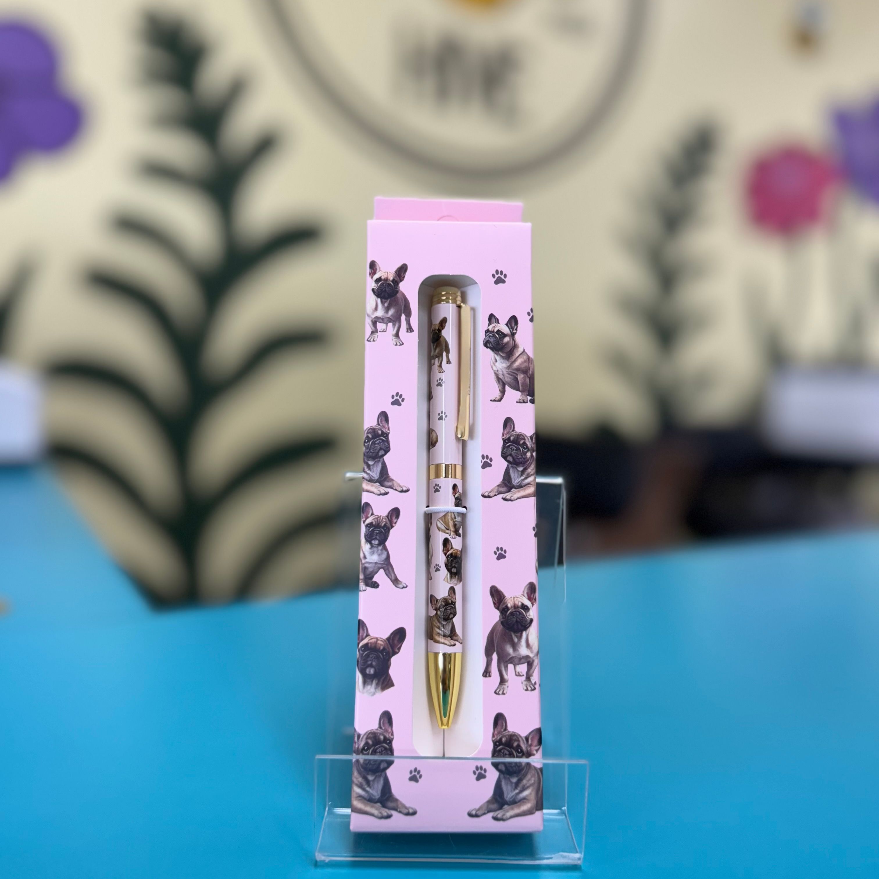 E&S Pets Ballpoint Pen: French Bulldog Pink
