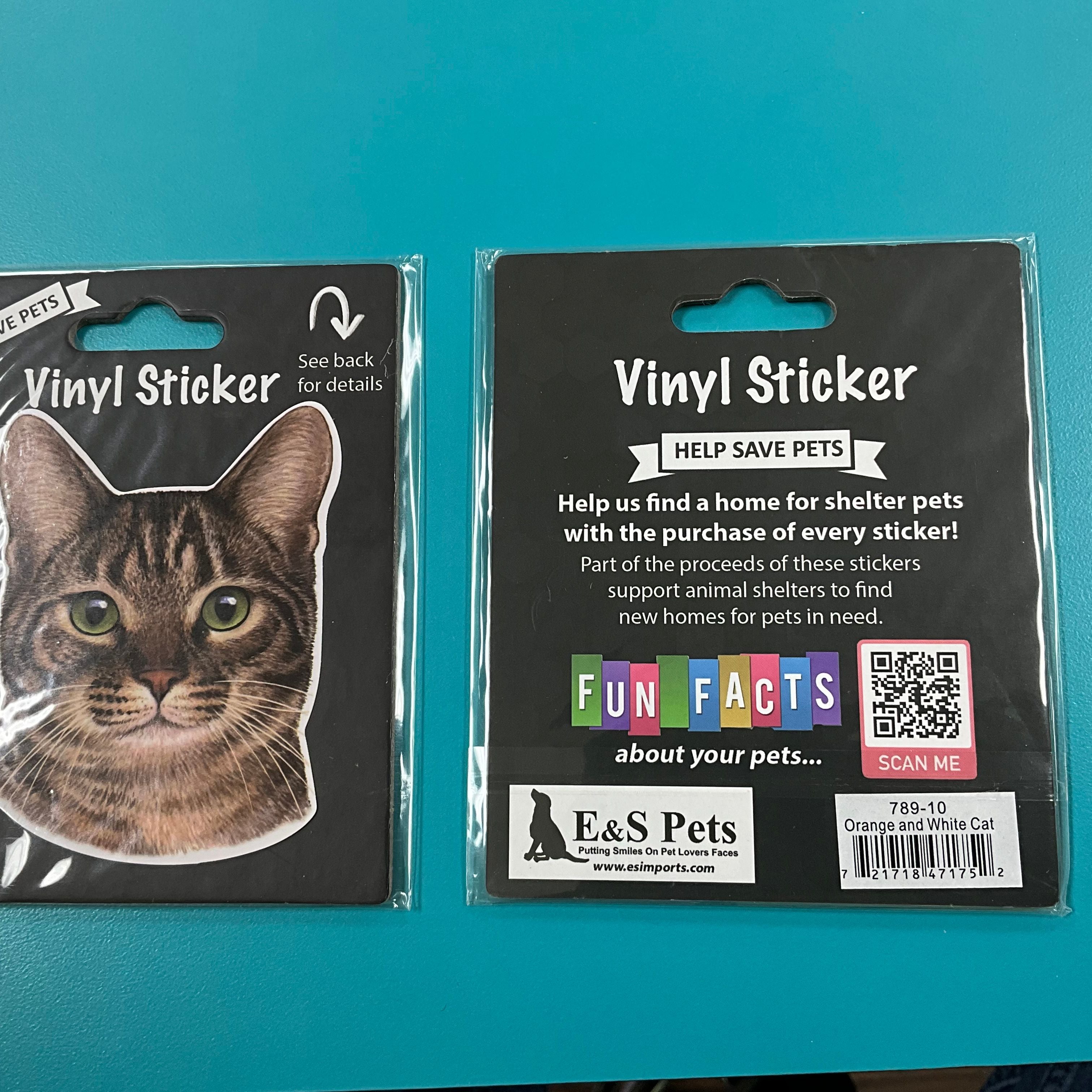 Vinyl Sticker: Orange and White Cat