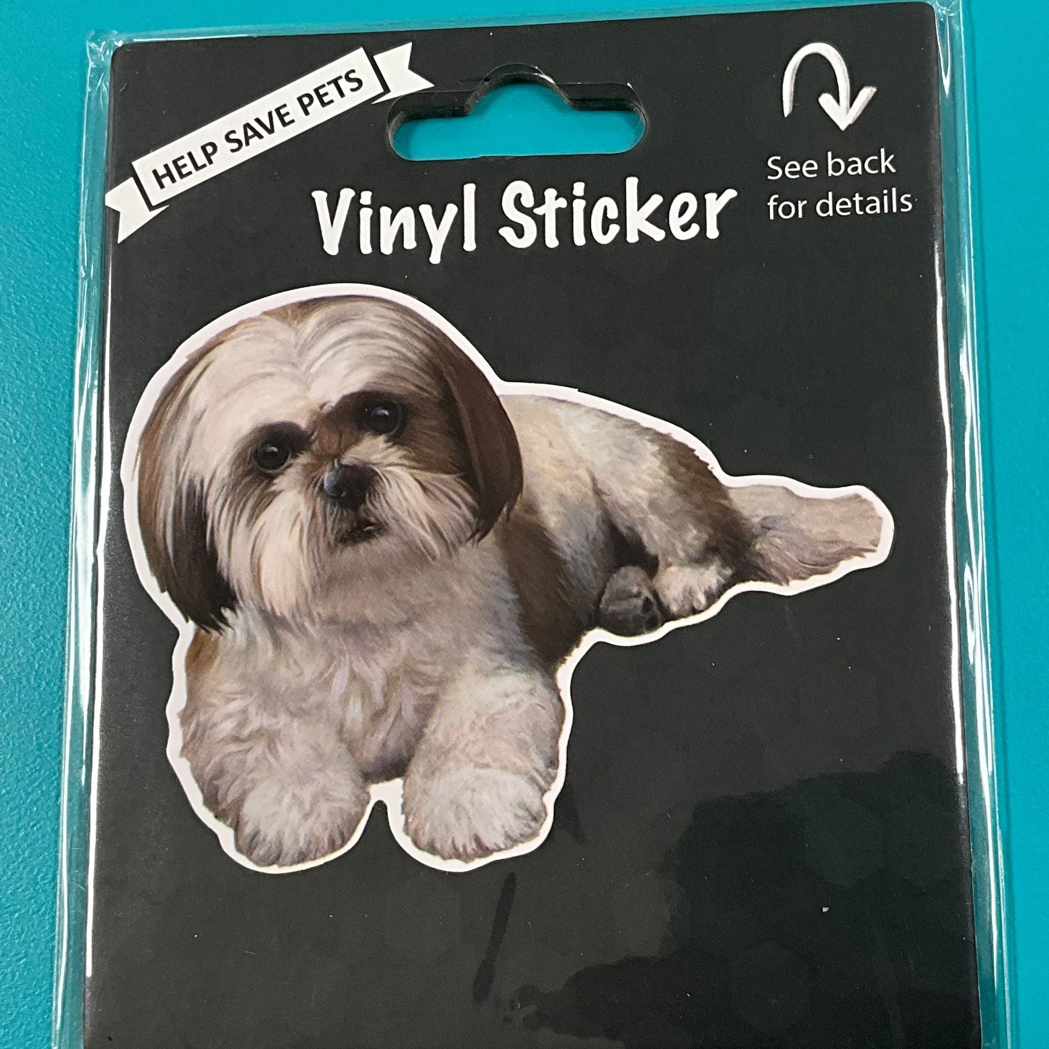 Vinyl Sticker: Shih Tzu, Tan & White