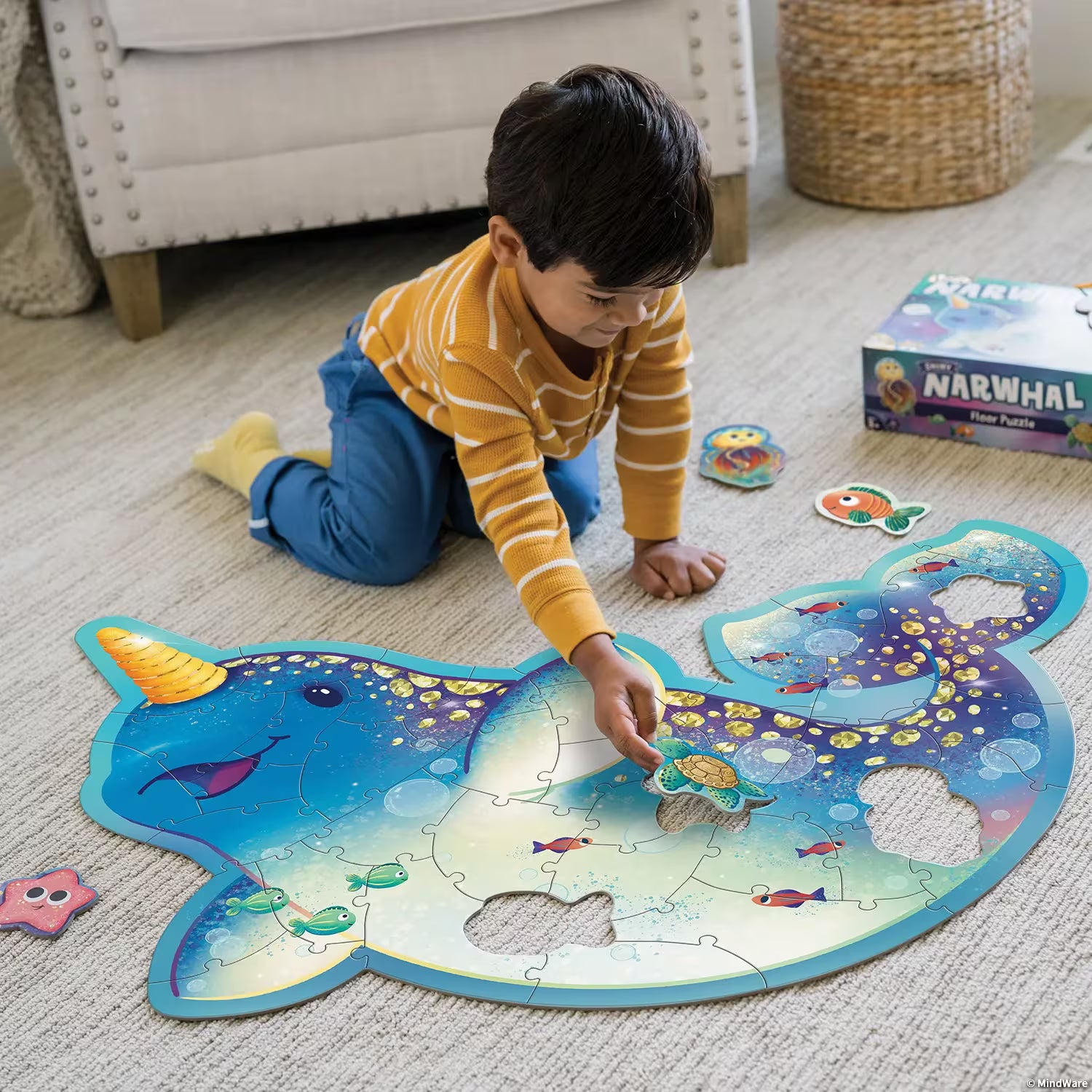 Shiny Narwhal Floor Puzzle