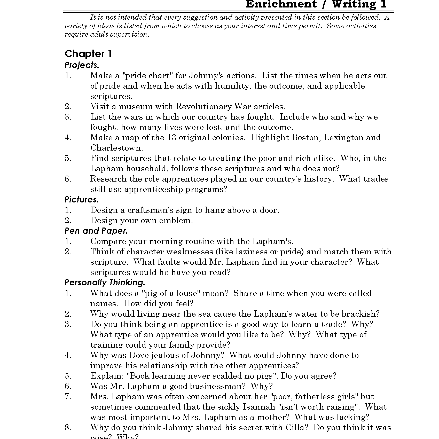 Johnny Tremain Discovery Guide