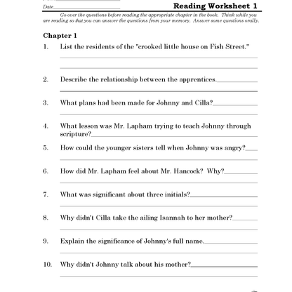 Johnny Tremain Discovery Guide