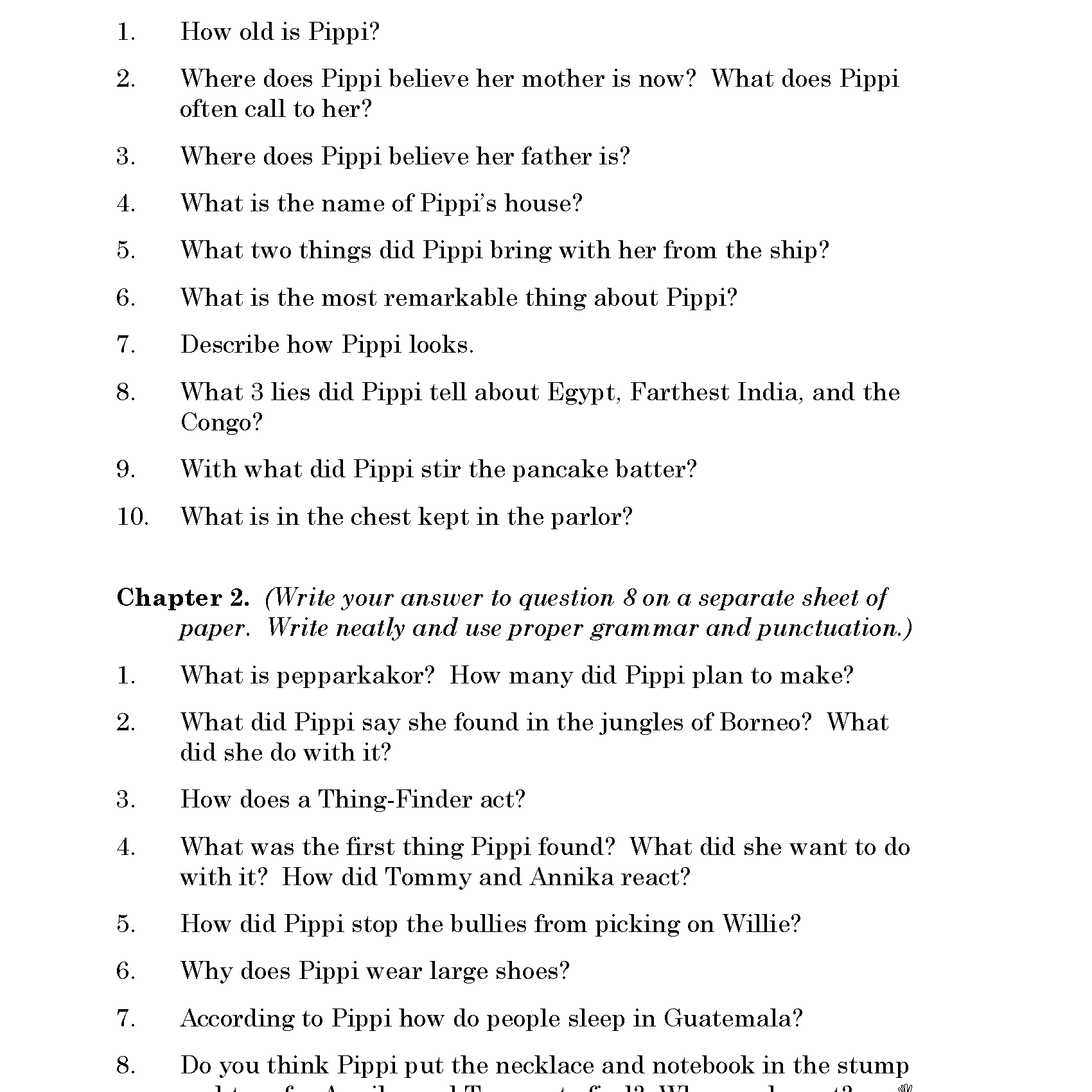 Pippi Longstocking Discovery Guide
