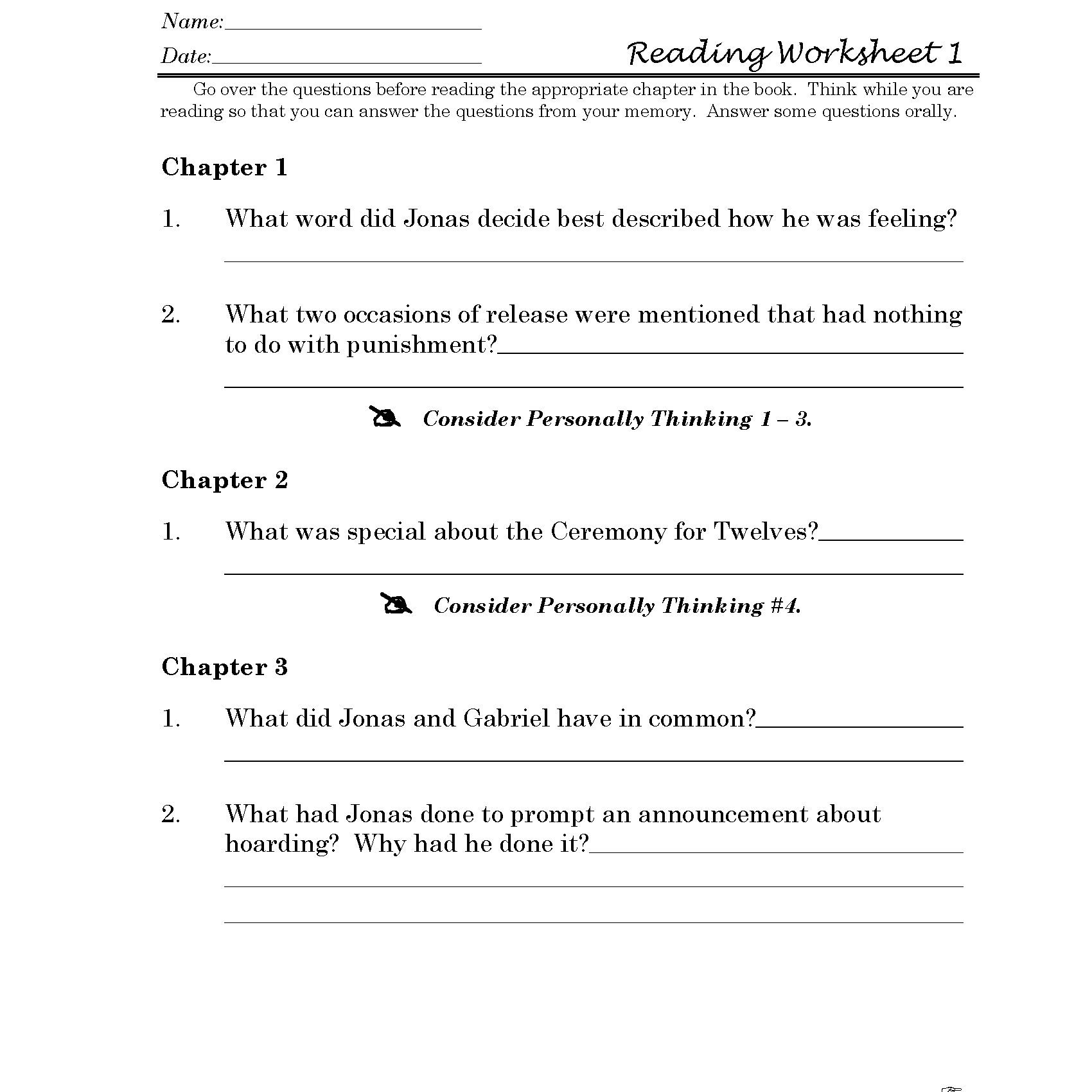 The Giver Discovery Guide
