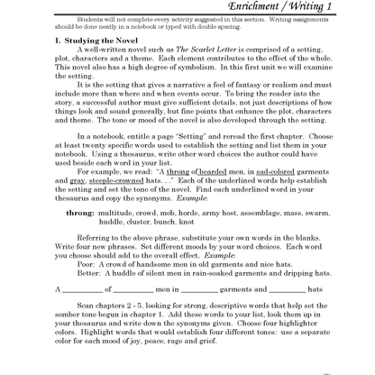 The Scarlet Letter Discovery Guide
