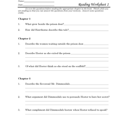 The Scarlet Letter Discovery Guide