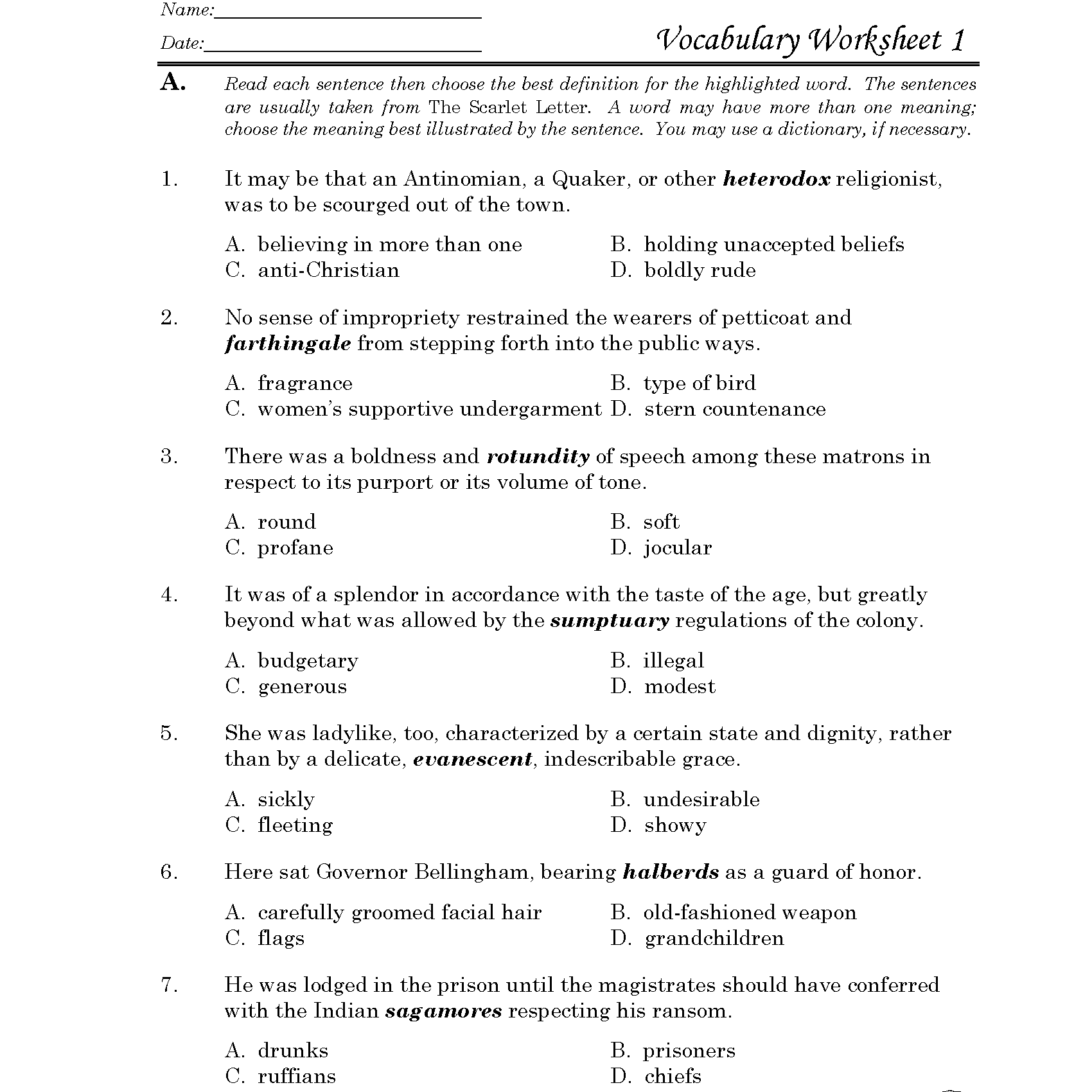 The Scarlet Letter Discovery Guide