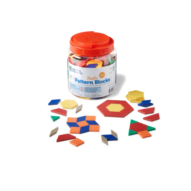 Plastic Pattern Blocks, Set of 250