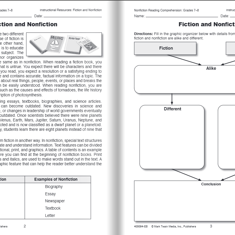 Nonfiction Reading Comprehension Workbook, Grades 7 - 8