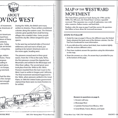 History Pockets: Moving West, Workbook Grade 4-6