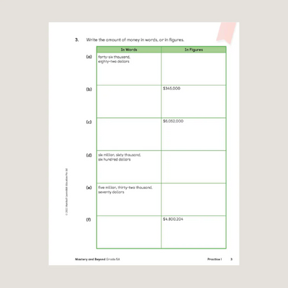 Primary Mathematics Mastery and Beyond 5A (2022 Edition) Workbook