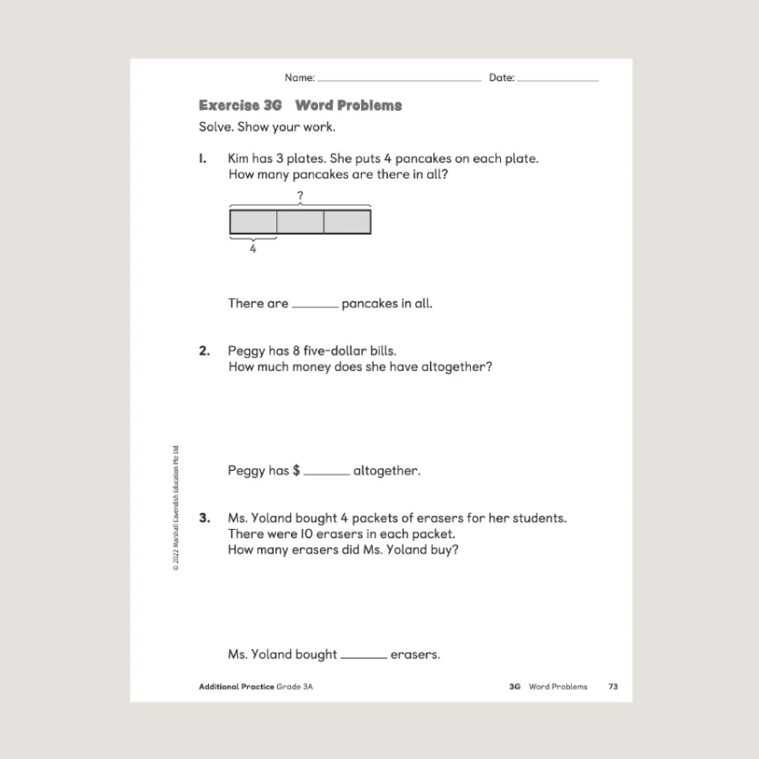 Primary Mathematics Additional Practice 3A (2022 Edition) Workbook