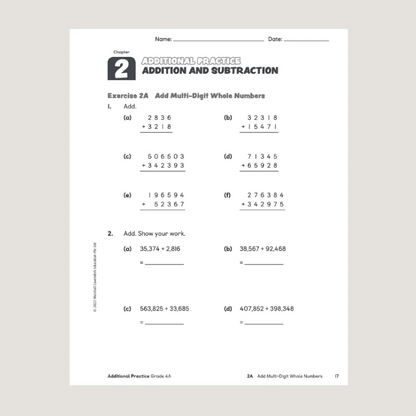 Primary Mathematics Additional Practice 4A (2022 Edition) Workbook