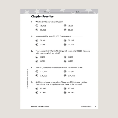 Primary Mathematics Additional Practice 4A (2022 Edition) Workbook