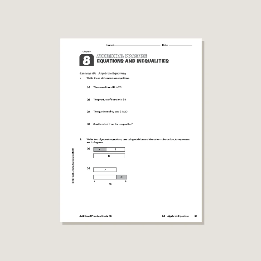 Primary Mathematics Additional Practice 6B (2022 Edition) Workbook