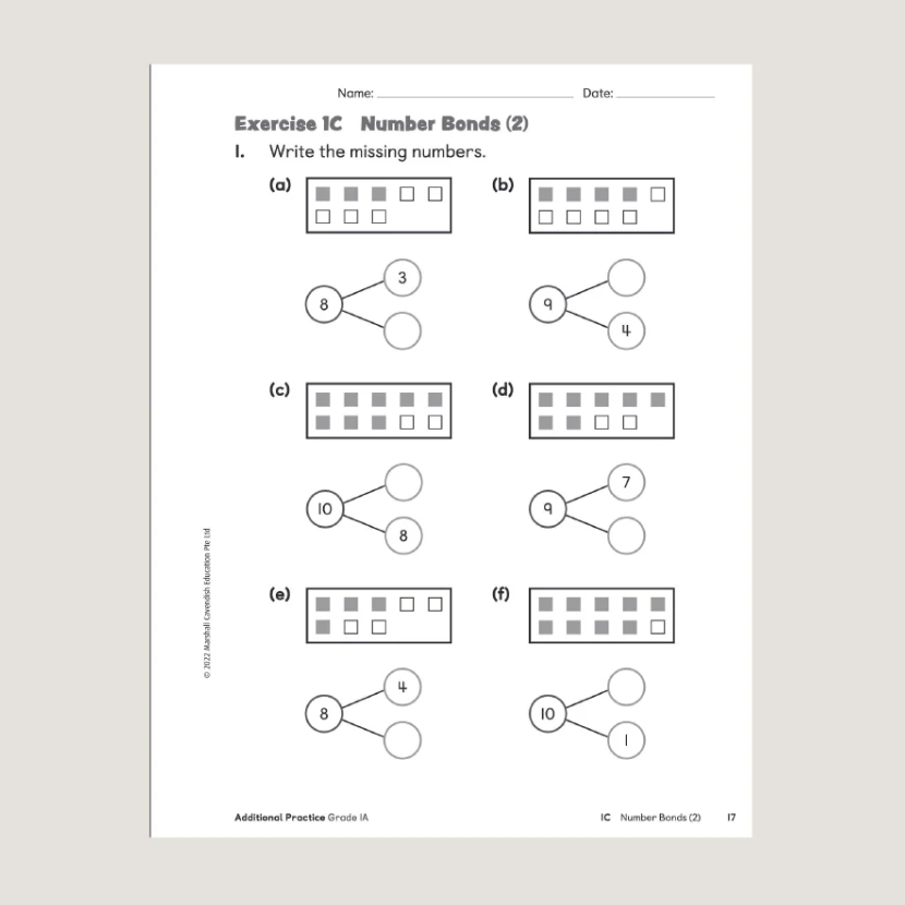Primary Mathematics Additional Practice 1A Workbook (2022 Edition)