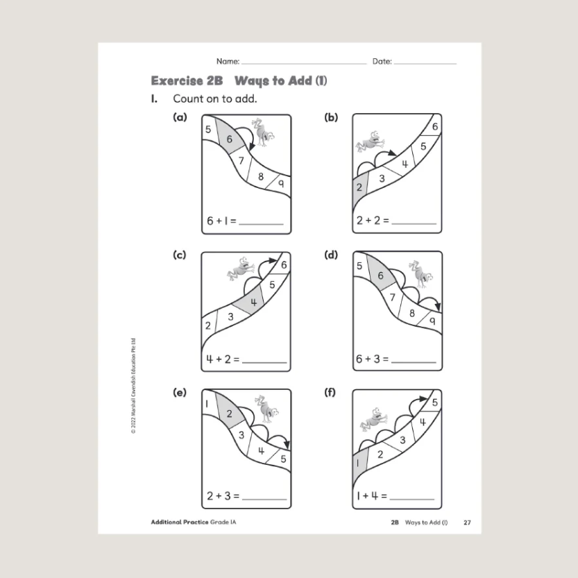 Primary Mathematics Additional Practice 1A Workbook (2022 Edition)
