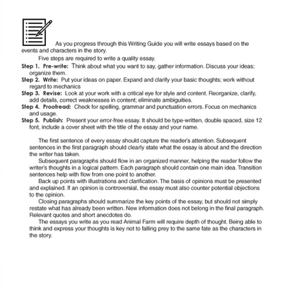 Animal Farm Writing Guide