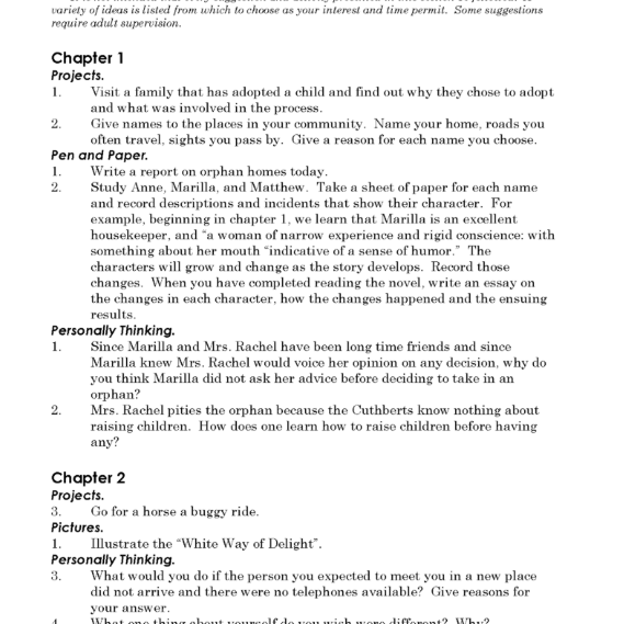 Anne of Green Gables Discovery Guide