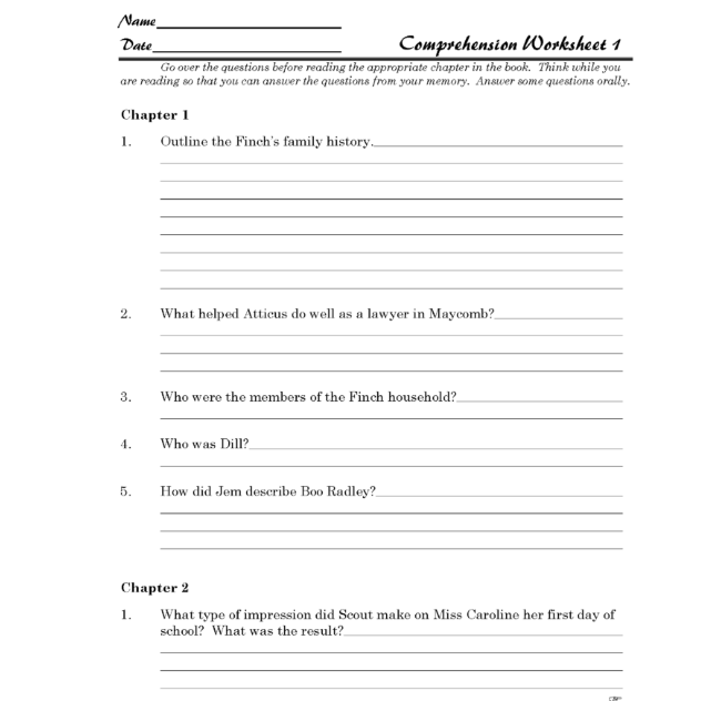 To Kill a Mockingbird Discovery Guide