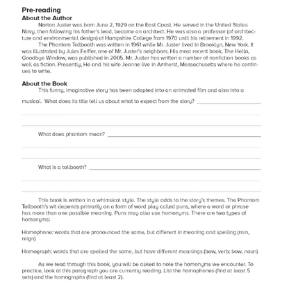 The Phantom Tollbooth Writing Guide