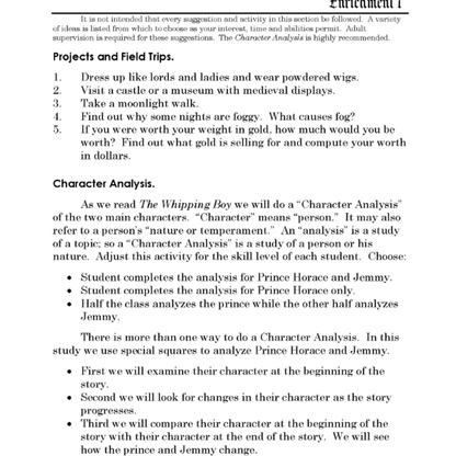 The Whipping Boy Discovery Guide