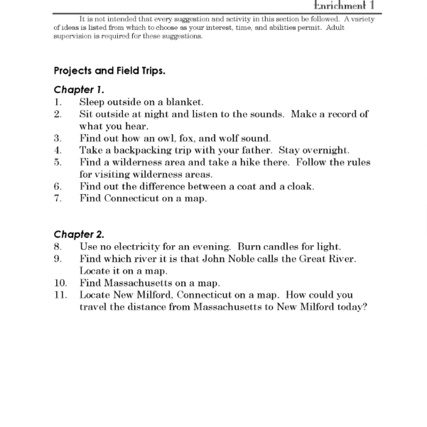 The Courage of Sarah Noble Discovery Guide