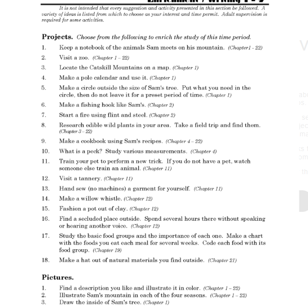 My Side of the Mountain Discovery Guide
