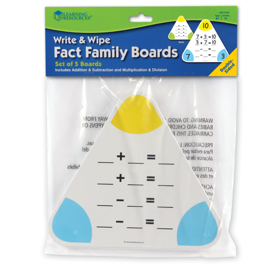 Write & Wipe Fact Family Boards