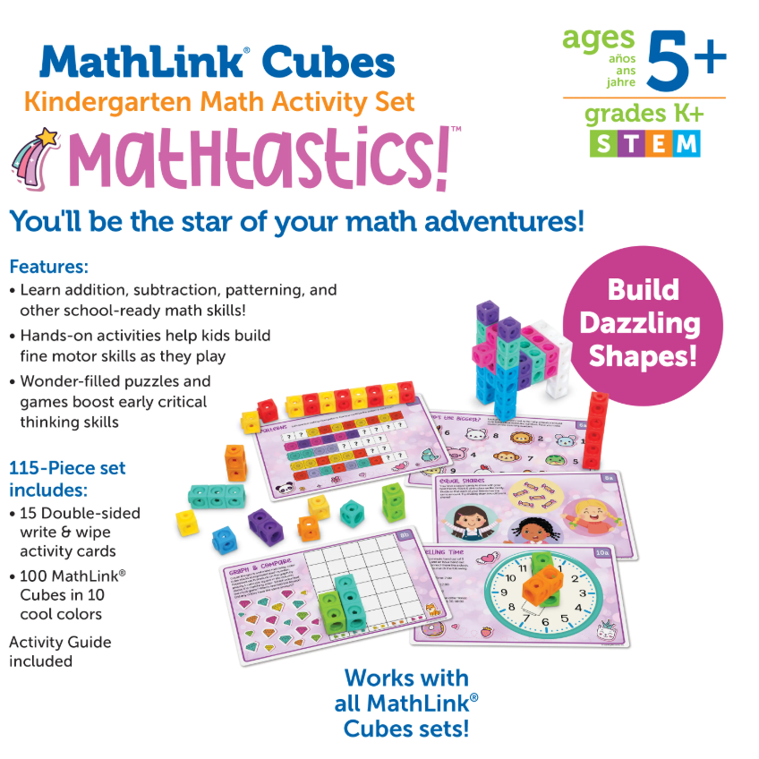 MathLink Cubes Kindergarten Math Activity Set: Mathtastics!
