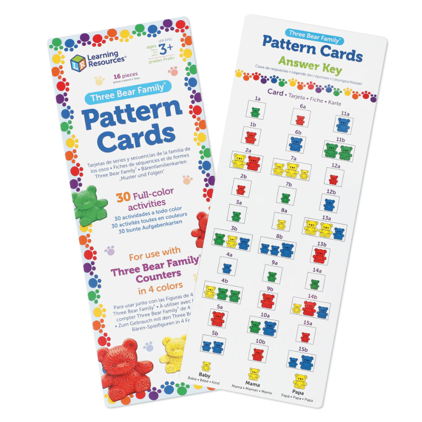 Three Bear Family Pattern Cards