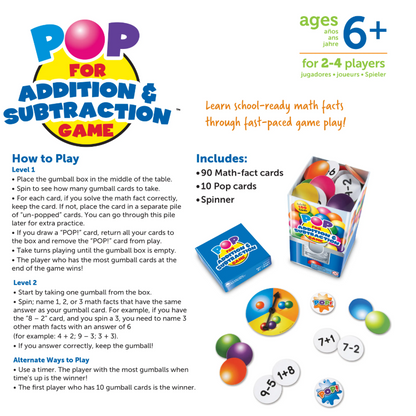 POP for Addition and Subtraction Game