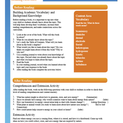 Nature's Energy Reader Grade 4-8