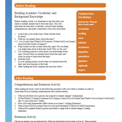 Ecosystem Effect Reader Grade 4-8